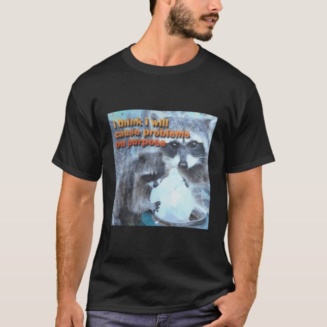 I Think I Will Cause Problems On Purpose Raccoon T-Shirt (Front)