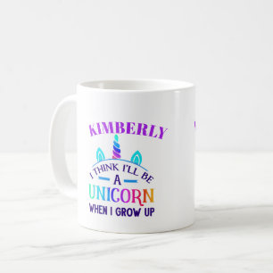 I think I'll Be a Unicorn, Bright Rainbow Colors Coffee Mug