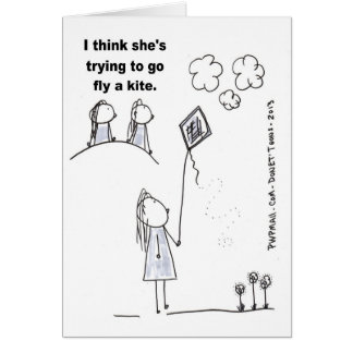 I think shes trying to go fly a kite