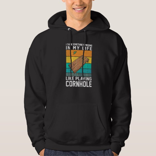 I Think Something's Playing Cornhole Cornhole Play Hoodie (Front)