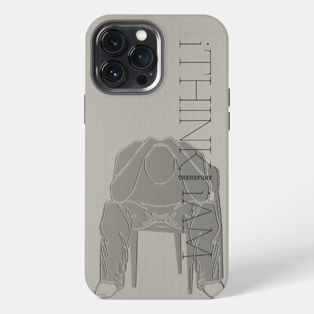 i THINK THEREFORE i AM | Contemplating Man Iphone Case (Back)