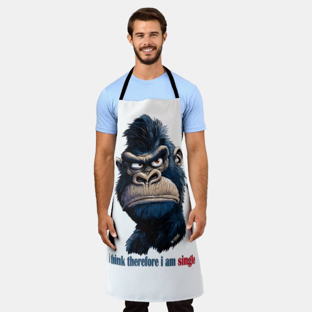 i think therefore i am single apron (Worn)