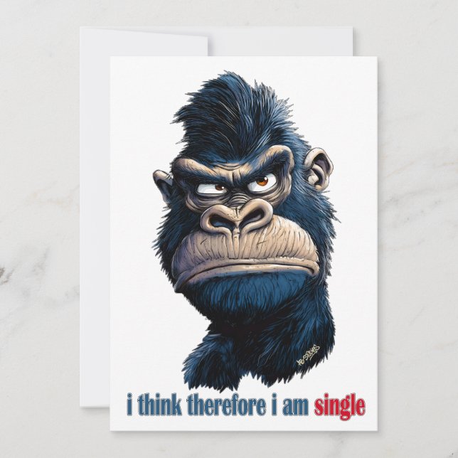 i think therefore i am single note card (Front)