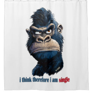 i think therefore i am single shower curtain