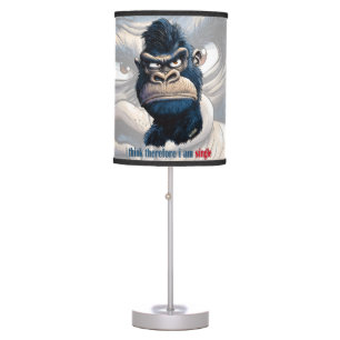 i think therefore i am single table lamp
