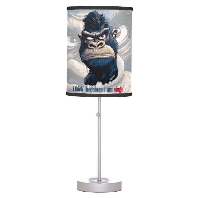 i think therefore i am single table lamp (Front)