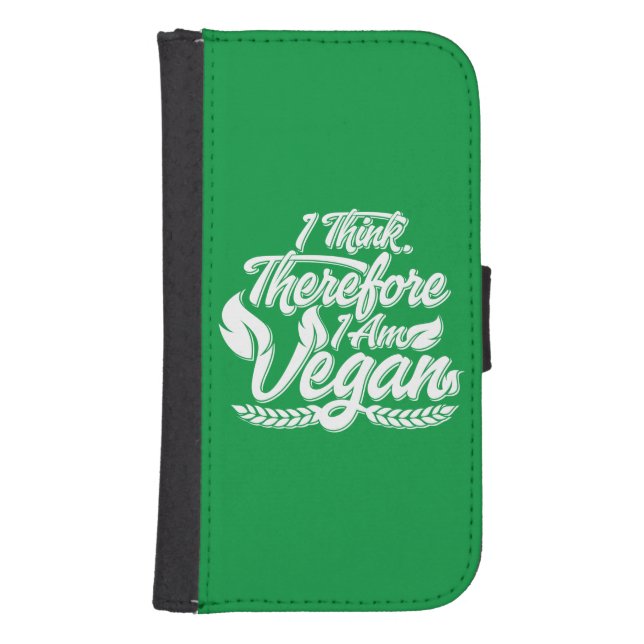 I Think, Therefore I Am Vegan Samsung Galaxy Wallet Case (Front)
