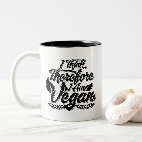 I Think Therefore I Am Vegan Two_Tone Coffee Mug