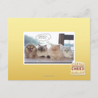 I think there's a spy among us postcard