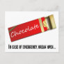 I think this qualifies as a chocolate emergency postcard