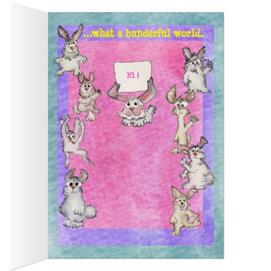 I Think to Myself Bunderful World Cute Card (Inside (Right))