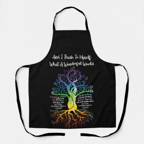 I Think To Myself What A Wonderful World Hippie Apron