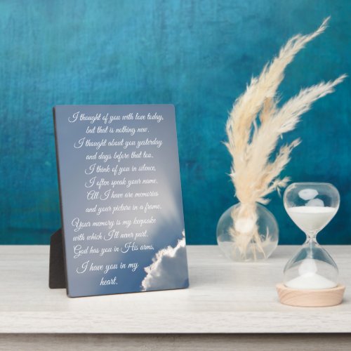 I Thought of You with Love Remembrance Poem Plaque