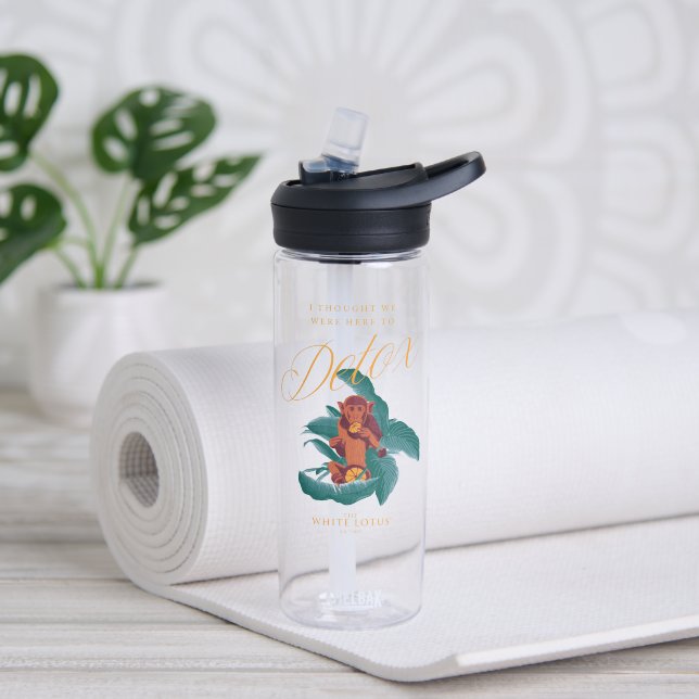 I Thought We Were Here to Detox - The White Lotus Water Bottle (Yoga)