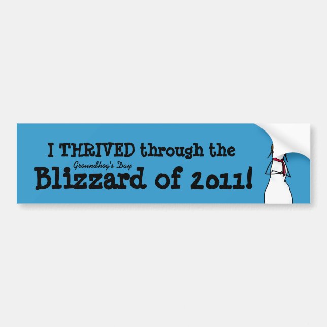 I thrived the Groundhog's Day Storm of 2011 Bumper Sticker (Front)