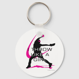 I Throw like a Girl Pink Softball Keychain