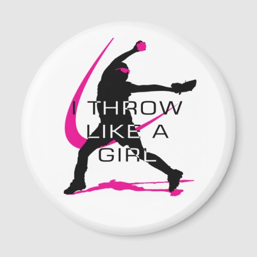 I Throw like a Girl Pink Softball Magnet