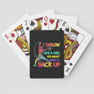 I Throw Like A Girl Poker Cards