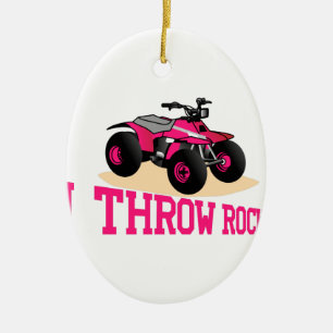 I Throw Rocks Ceramic Ornament