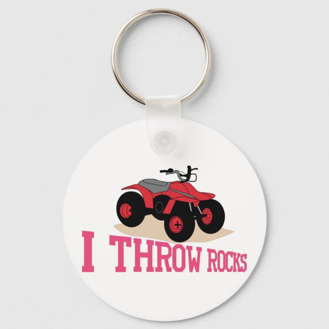 I Throw Rocks Keychain (Front)