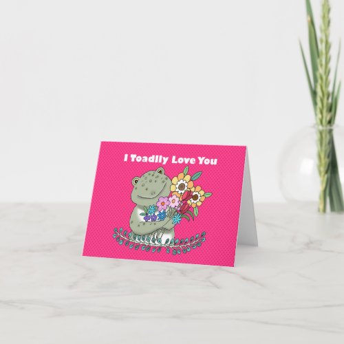 I toadlly love you Funny Toad Frog Anniversary  Card