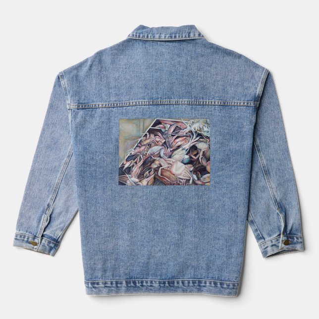 I told you, think outside the box denim jacket (Back)