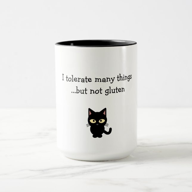 "I tolerate many things...but not gluten" mug (Center)