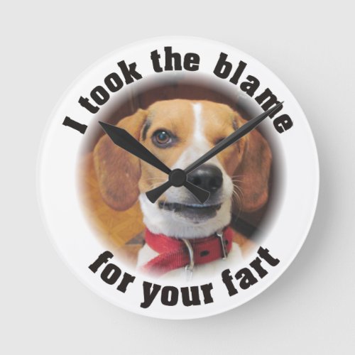 I took the blame for your fart winking dog clock