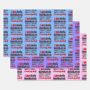 I Touch My Shelf Book Lover Humor Wrapping Paper Sheets