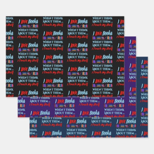 I Touch My Shelf Book Lover Humor Wrapping Paper Sheets