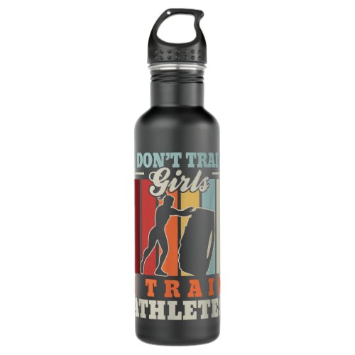 I train athletes Funny fitness trainer gym athlete Stainless Steel Water Bottle