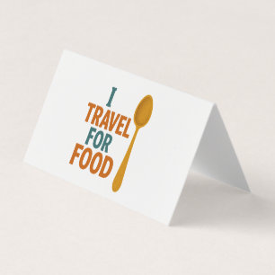 I Travel For Food – Vintage Spoon Adventure Business Card