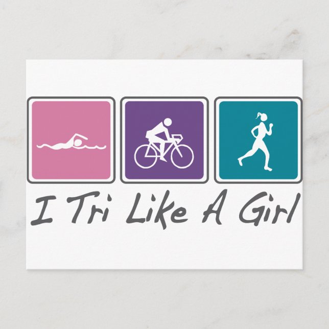 i tri like a girl (Triathlete) Postcard (Front)