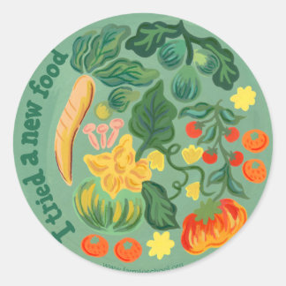 "I Tried A New Food" Round Sticker Sheet