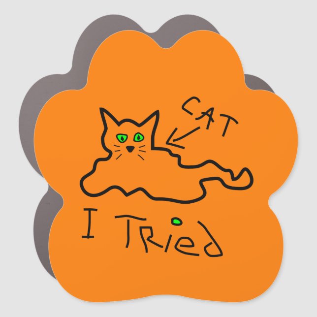 I Tried Cat Car Magnet (Front)