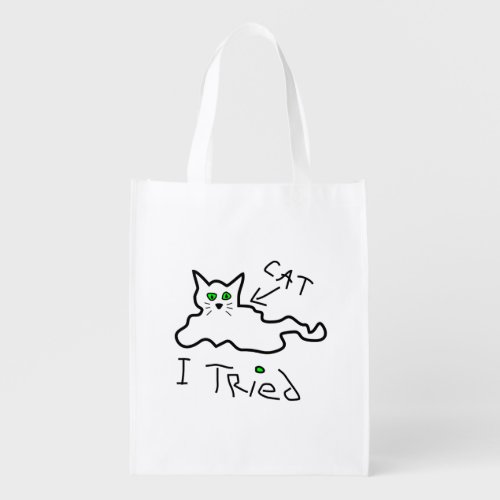 I Tried Cat Reusable Grocery Bag