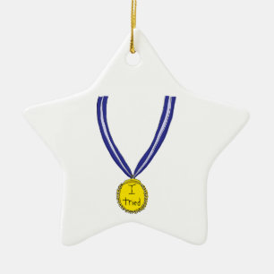 I Tried Medal Ceramic Ornament