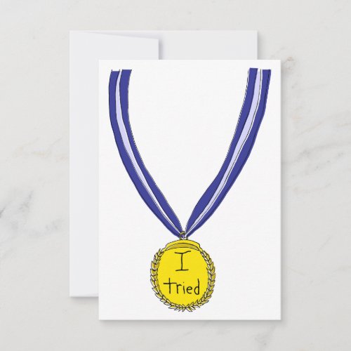 I Tried Medal Thank You Card