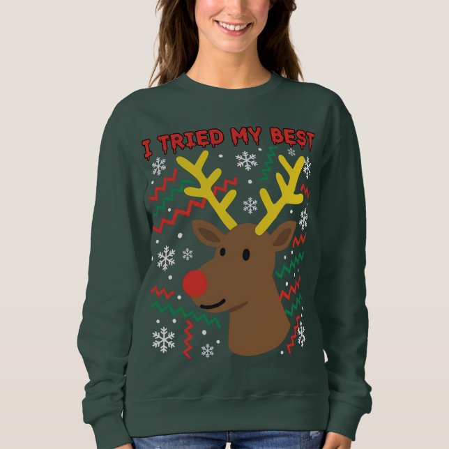 I Tried My Best, Christmas Festive Fiasco Sweatshirt (Front)