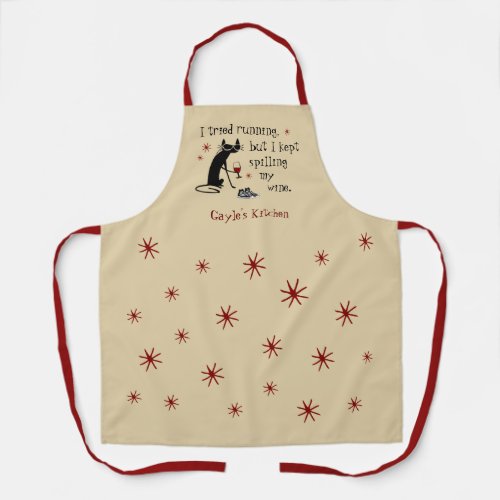 I Tried Running Funny Wine Quote Apron