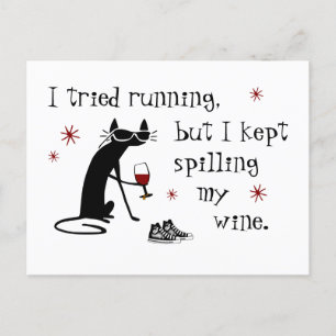 I Tried Running Funny Wine Quote Postcard