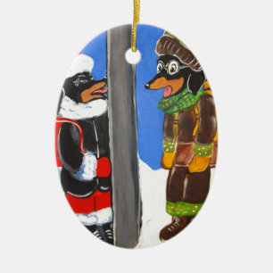 " I TRIPLE DOXIE DARE YOU" CERAMIC ORNAMENT