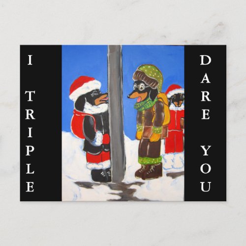 I TRIPLE DOXIE DARE YOU POSTCARD