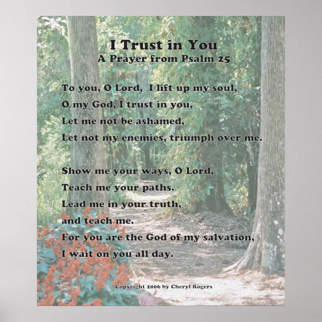 I Trust In You, A Prayer From Psalm 25 -- Revised Poster 