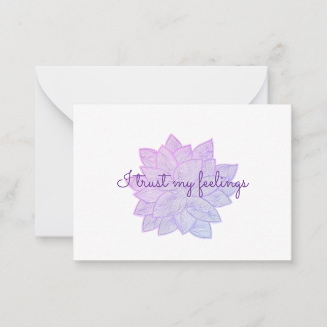 I trust my feelings: Hand-Drawn Floral Affirmation Note Card (Front)