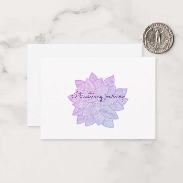 I trust my journey: Floral Affirmation Note Card (Front/Back In Situ)