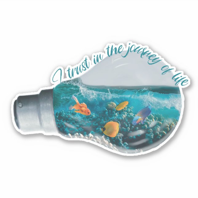 I trust the Journey of Life: Underwater Waves Sticker (Front)