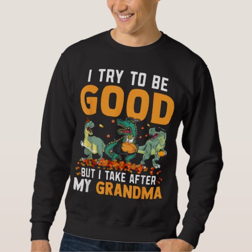 I Try To Be Good But I Take After My Grandma Dinos Sweatshirt