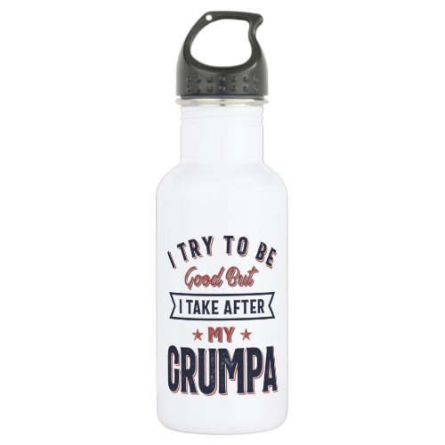 I Try To Be Good But I Take After My Grumpa Stainless Steel Water Bottle