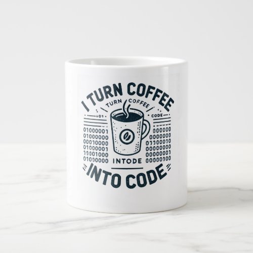 I Turn Coffee Into Code T_shirt Giant Coffee Mug